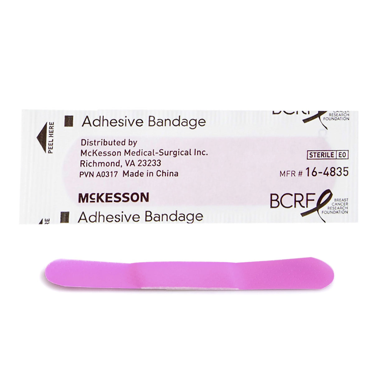 Adhesive Strip McKesson Plastic Pink 3/4 X 3 Inch Sterile - BeHope