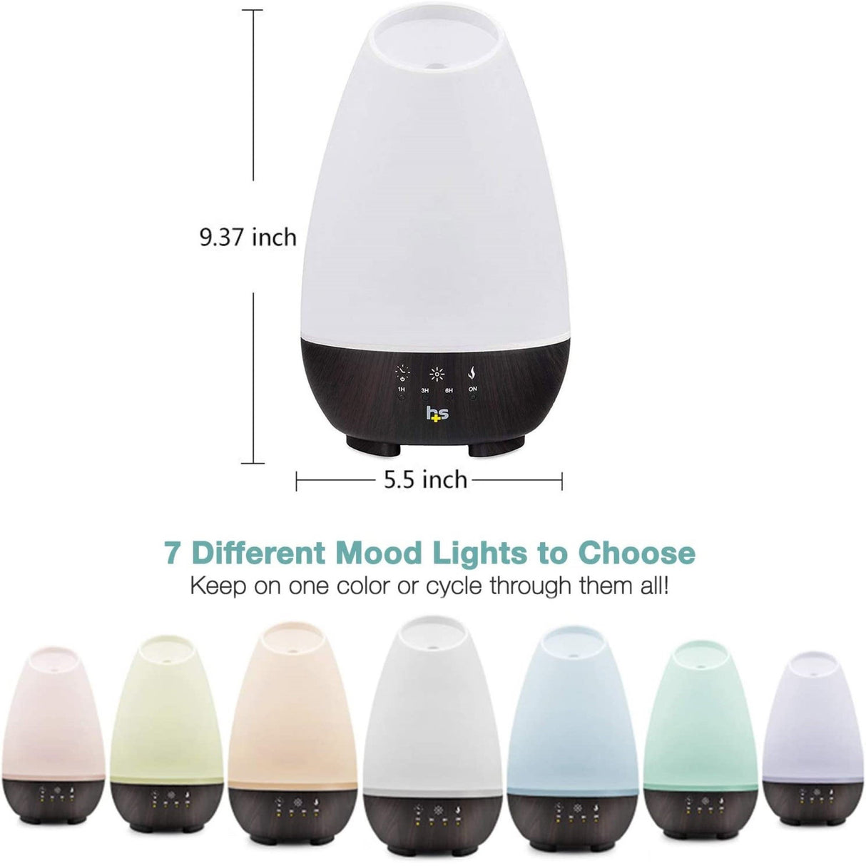 Essential Oil Humidifier Diffuser HealthSmart® 500 mL Water Reservoir - BeHope