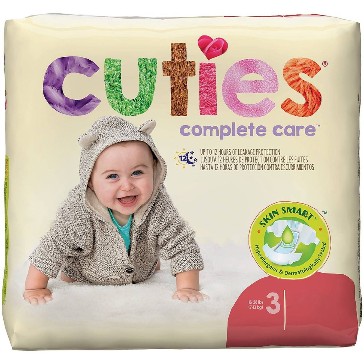 Unisex Baby Diaper Cuties® Complete Care Size 3 Disposable Heavy Absorbency - BeHope