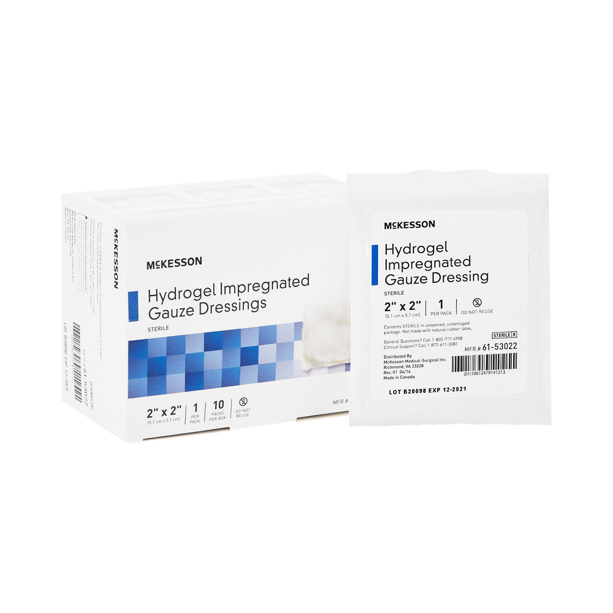 Hydrogel Wound Dressing McKesson Impregnated 2 X 2 Inch Sterile - BeHope