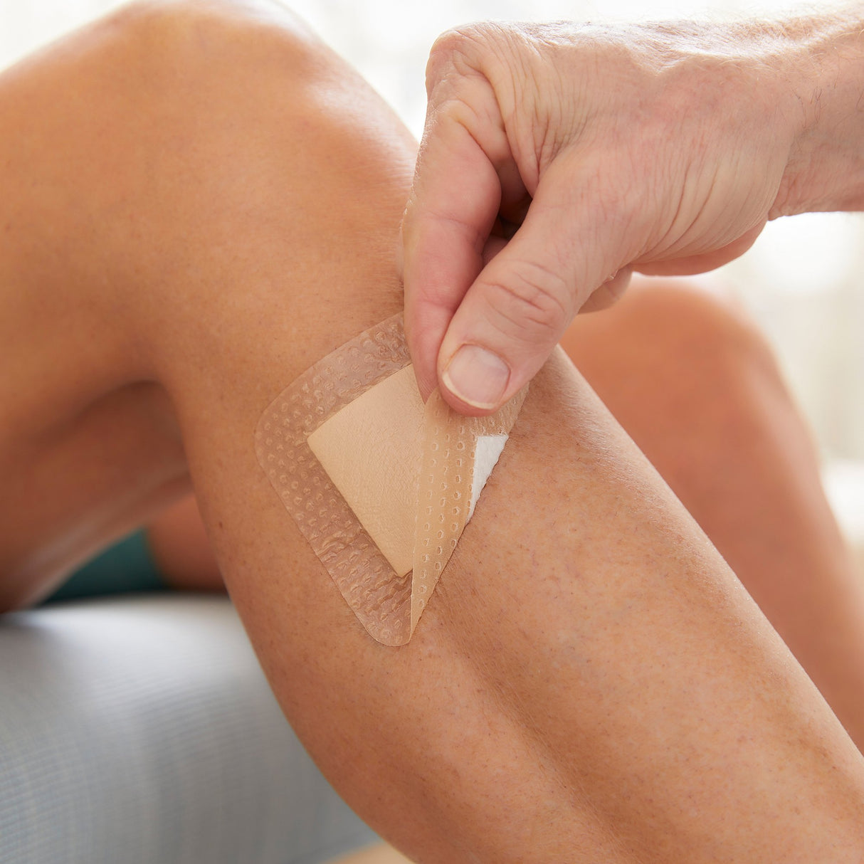 Thin Foam Dressing McKesson Lite 6 X 6 Inch With Border Film Backing Silicone Gel Adhesive Square Sterile - BeHope