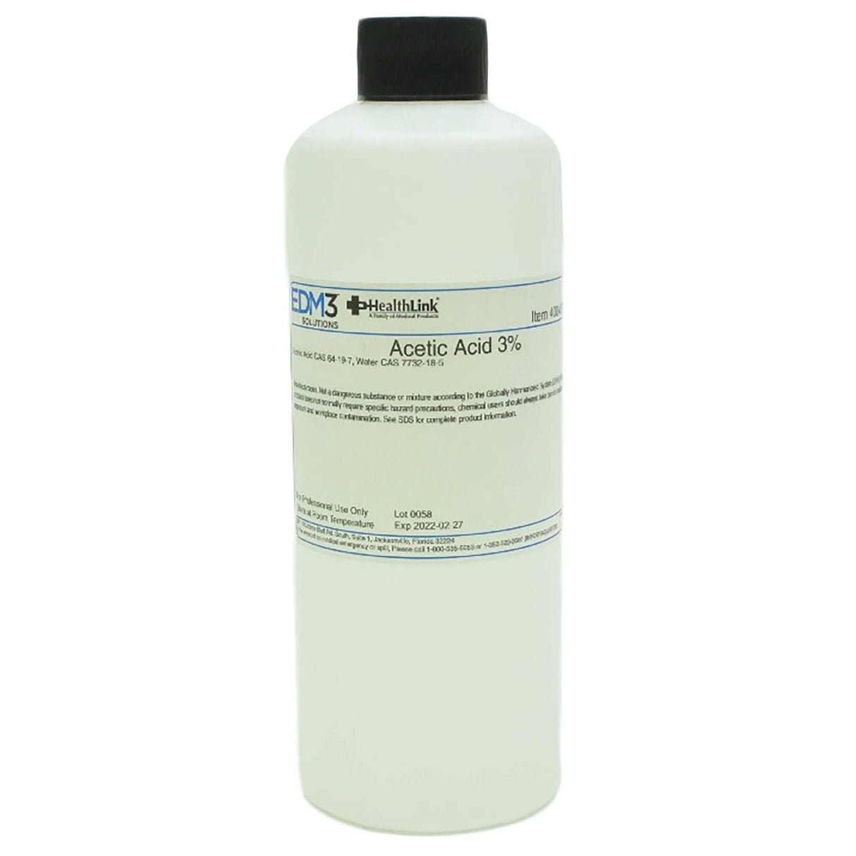Chemistry Reagent Acetic Acid ACS Grade 3% 16 oz. - BeHope