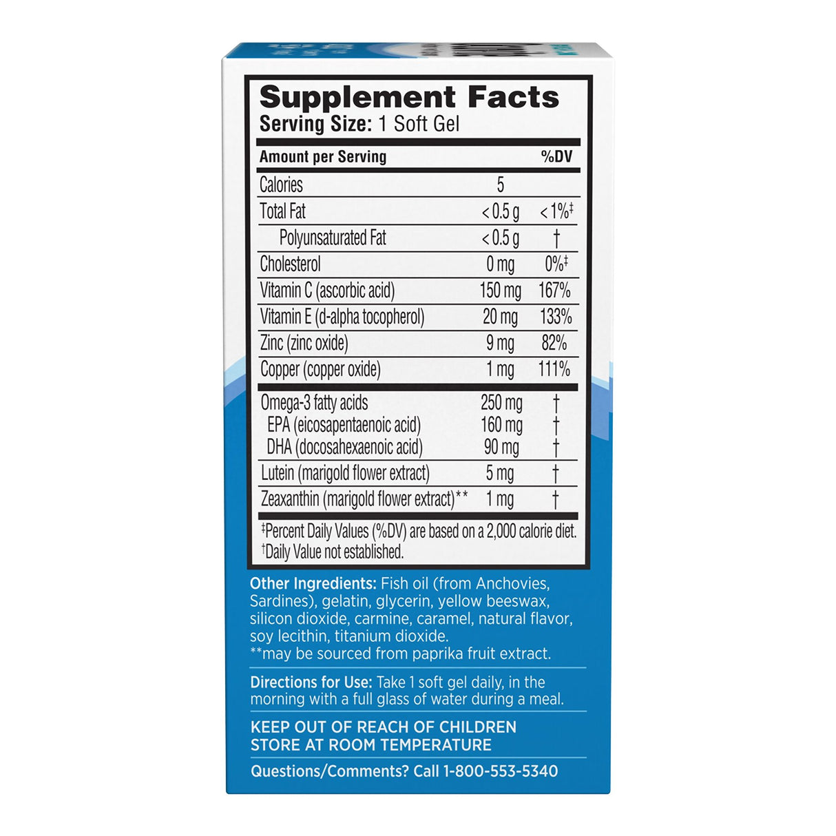 Multivitamin Supplement Ocuvite® Adult 50+ Ascorbic Acid / Vitamin E 30 IU - 150 mg Strength Softgel 50 per Bottle - BeHope