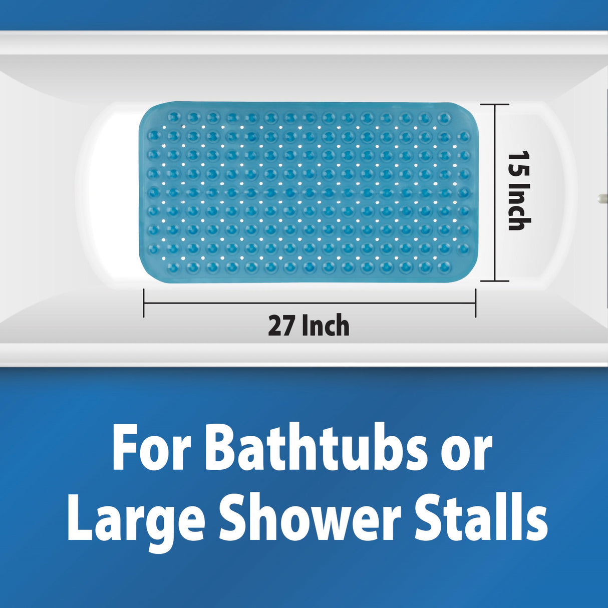 Non-Slip Bath Mat Theracare™ Vinyl 15 X 27 Inch - BeHope