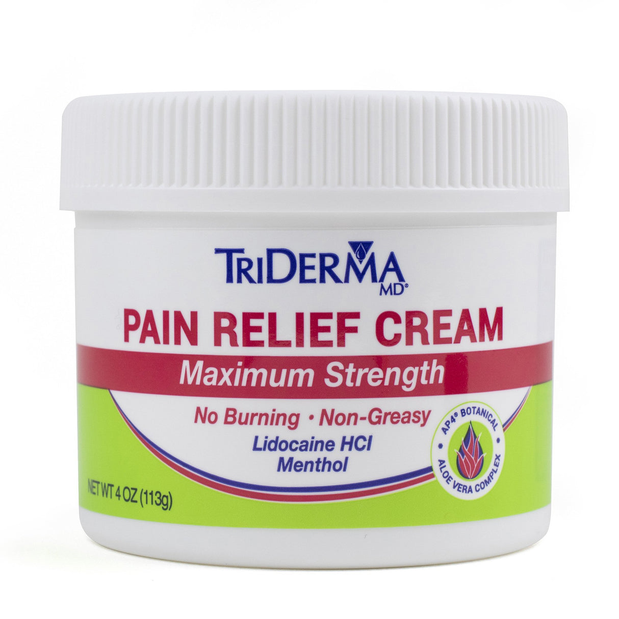 Topical Pain Relief TriDerma MD® 4% - 1% Strength Lidocaine / Menthol Cream 4 oz. - BeHope