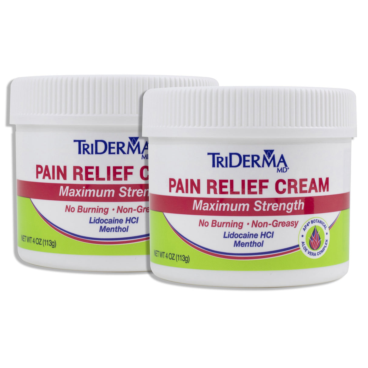 Topical Pain Relief TriDerma MD® 4% - 1% Strength Lidocaine / Menthol Cream 4 oz. - BeHope