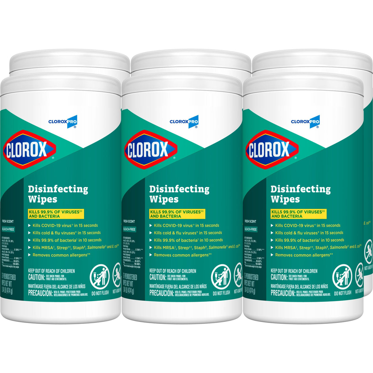 Surface Disinfectant CloroxPro™ Clorox® Premoistened Manual Pull Wipe 75 Count Canister Fresh Scent NonSterile - BeHope