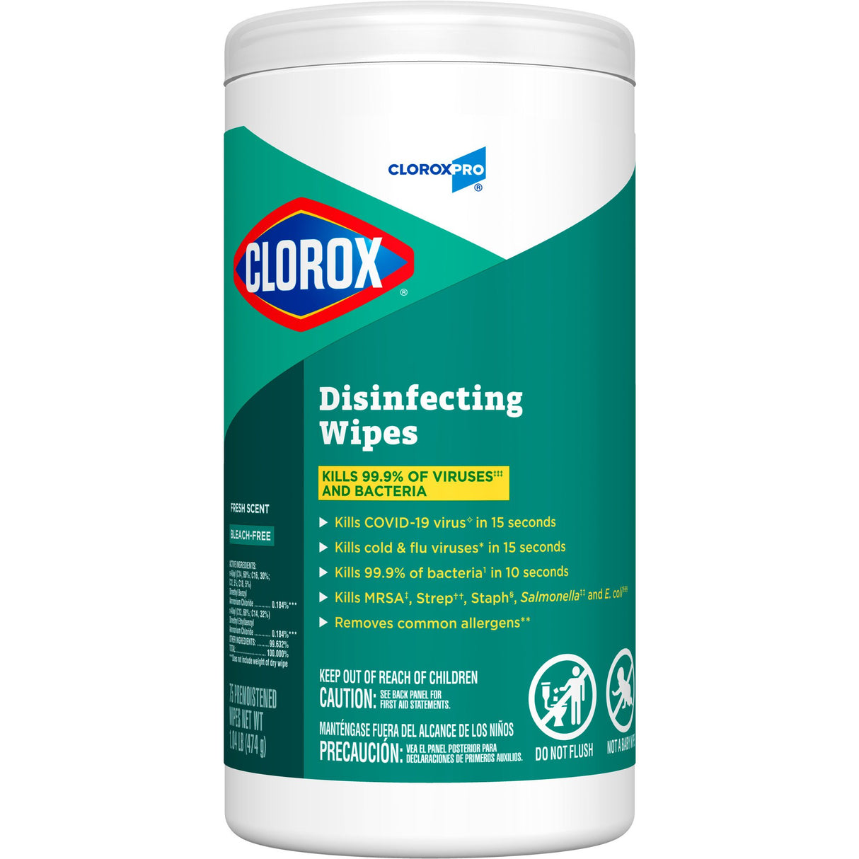 Surface Disinfectant CloroxPro™ Clorox® Premoistened Manual Pull Wipe 75 Count Canister Fresh Scent NonSterile - BeHope