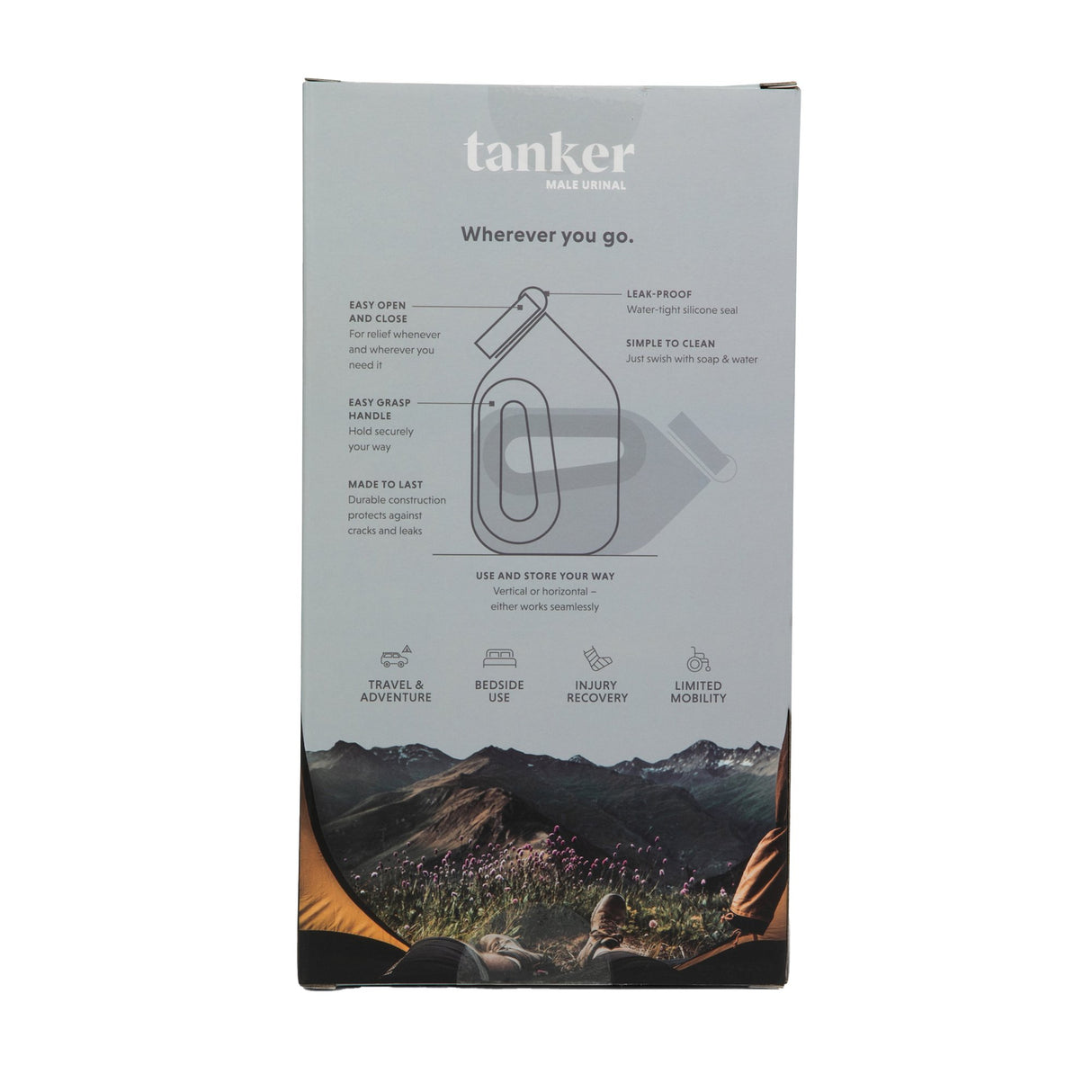 Male Urinal Tanker 44 oz. With Closure Single Patient Use - BeHope