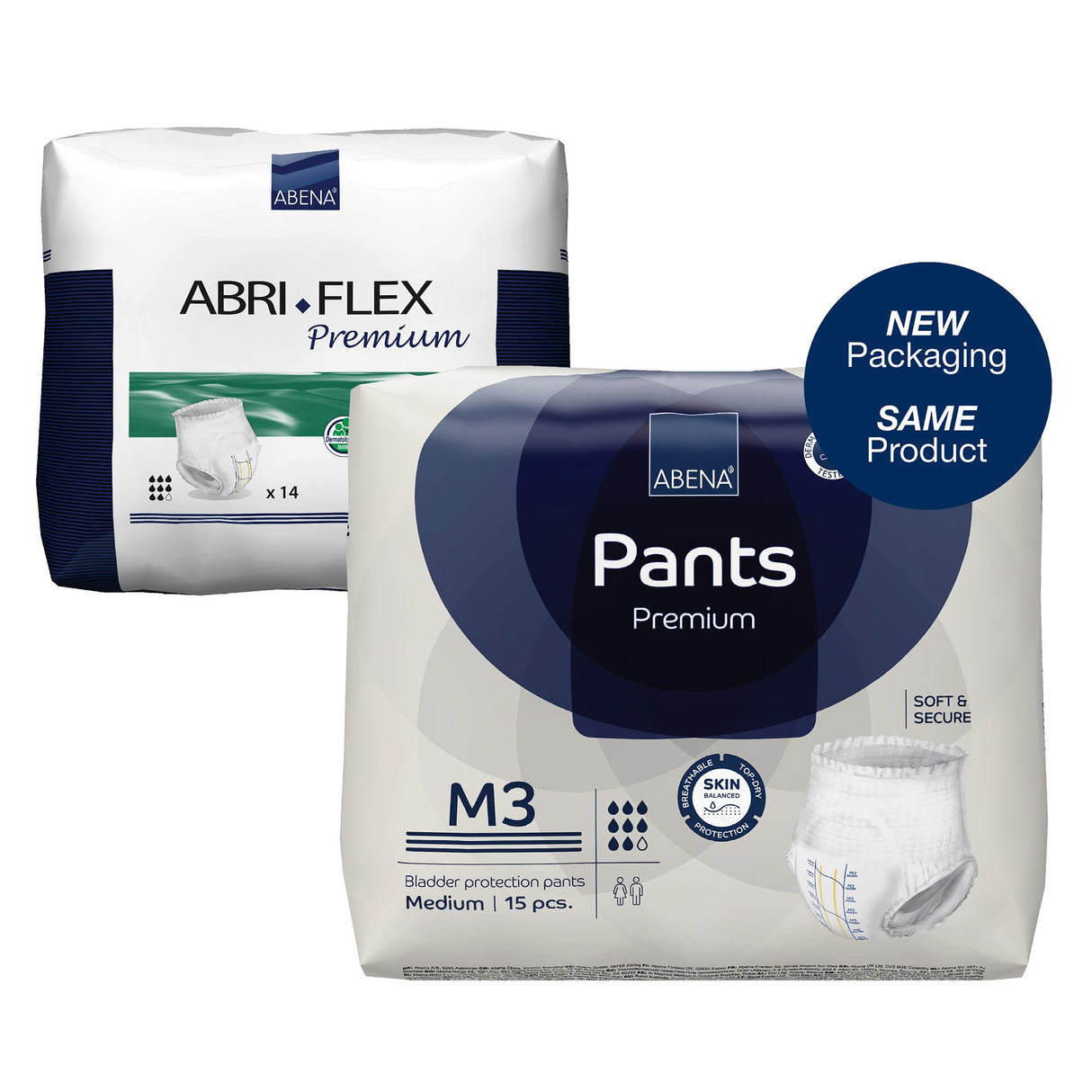 Unisex Adult Absorbent Underwear Abena® Premium Pants M3 Pull On with Tear Away Seams Medium Disposable Heavy Absorbency - BeHope