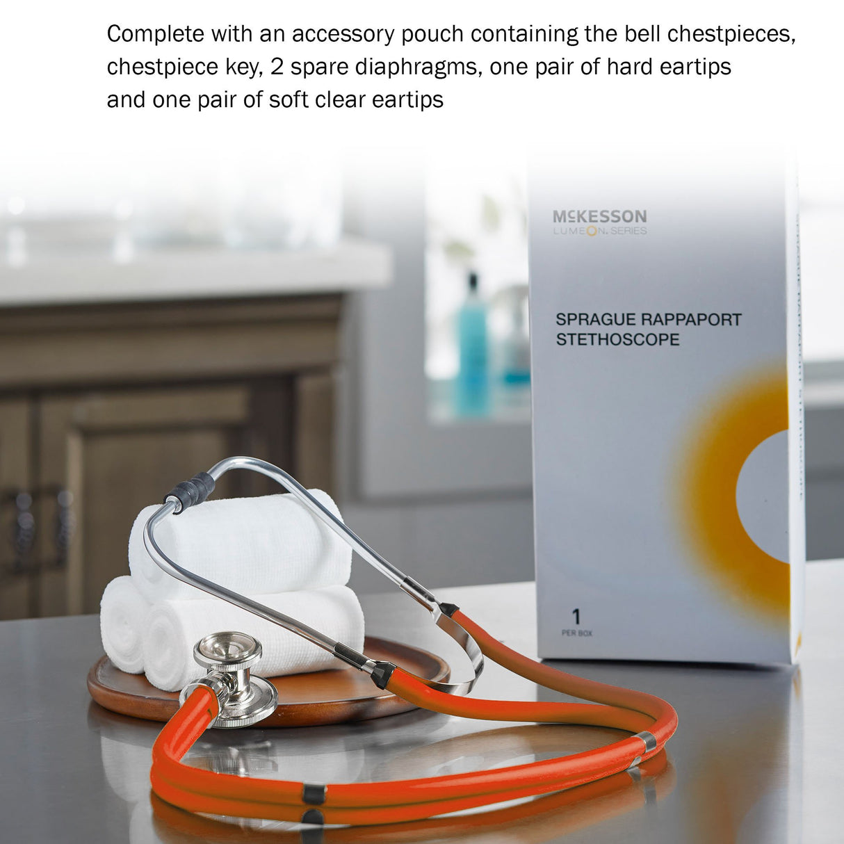 Sprague Stethoscope McKesson Orange 2-Tube 22 Inch Tube Double Sided Chestpiece - BeHope