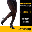 Compression Pantyhose 3M™ Futuro™ Pattern Waist High Medium Black Closed Toe - BeHope