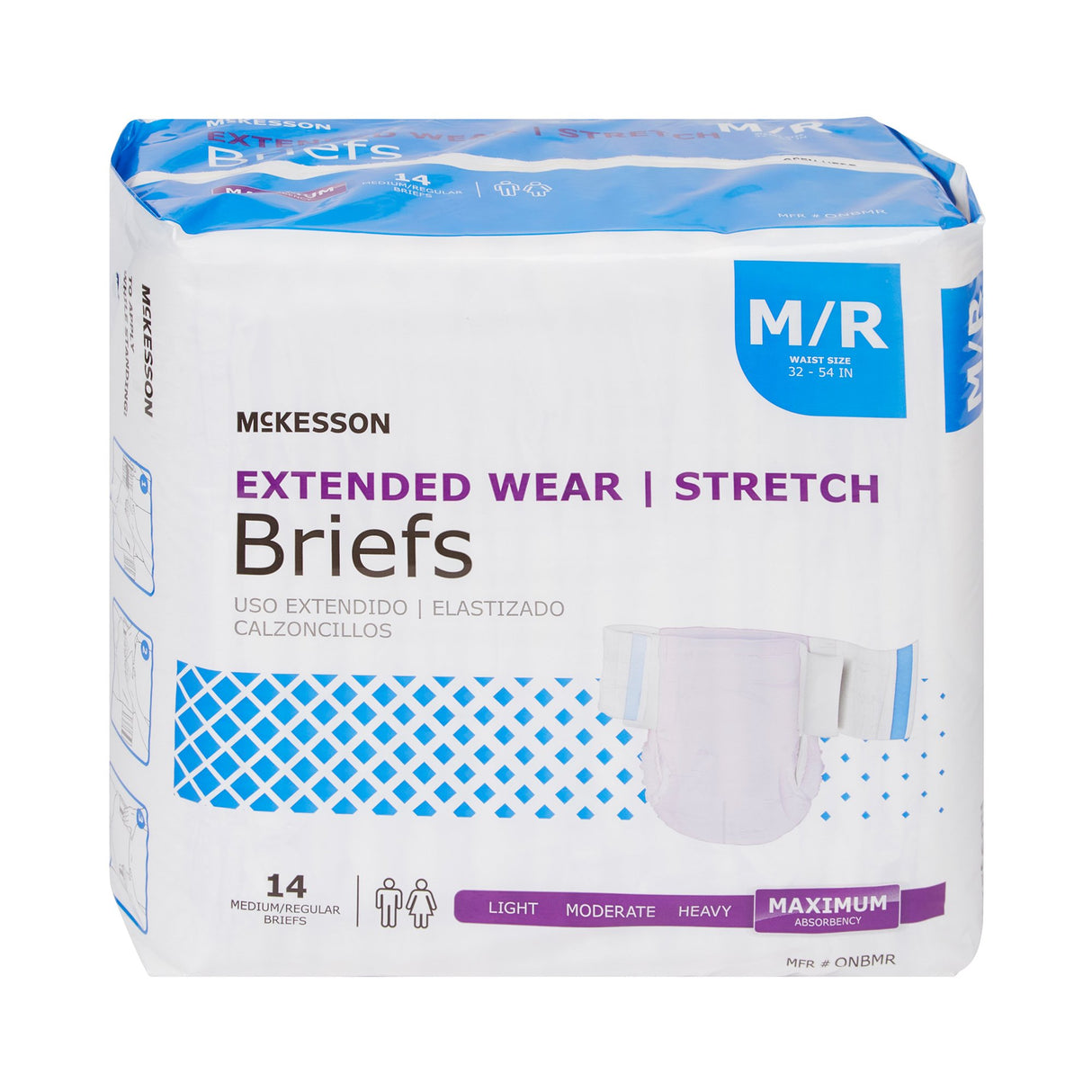 Unisex Adult Incontinence Brief McKesson Extended Wear Medium Disposable Heavy Absorbency - BeHope