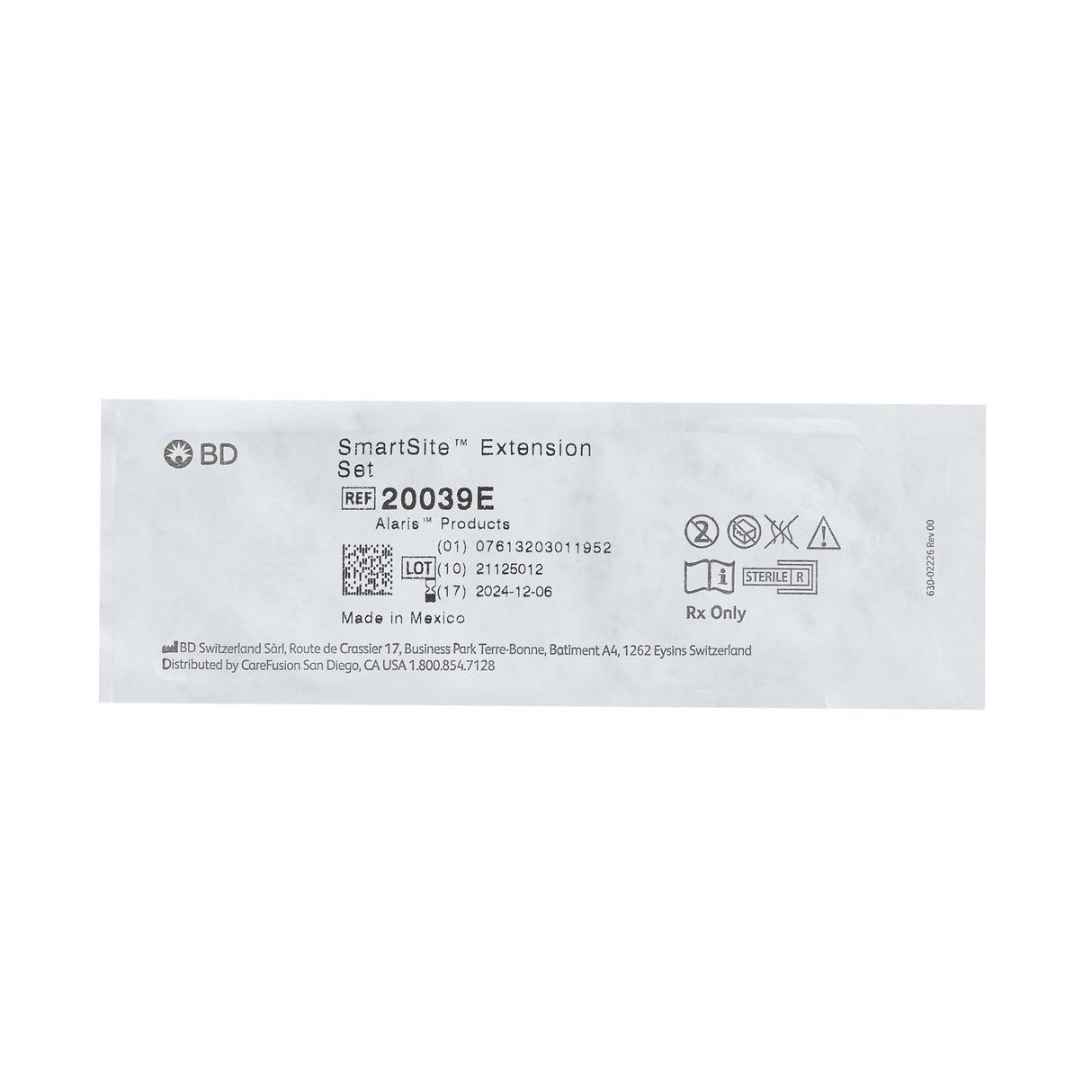 IV Extension Set SmartSite™ Needle-Free Port Small Bore 6 Inch Tubing Without Filter Sterile - BeHope