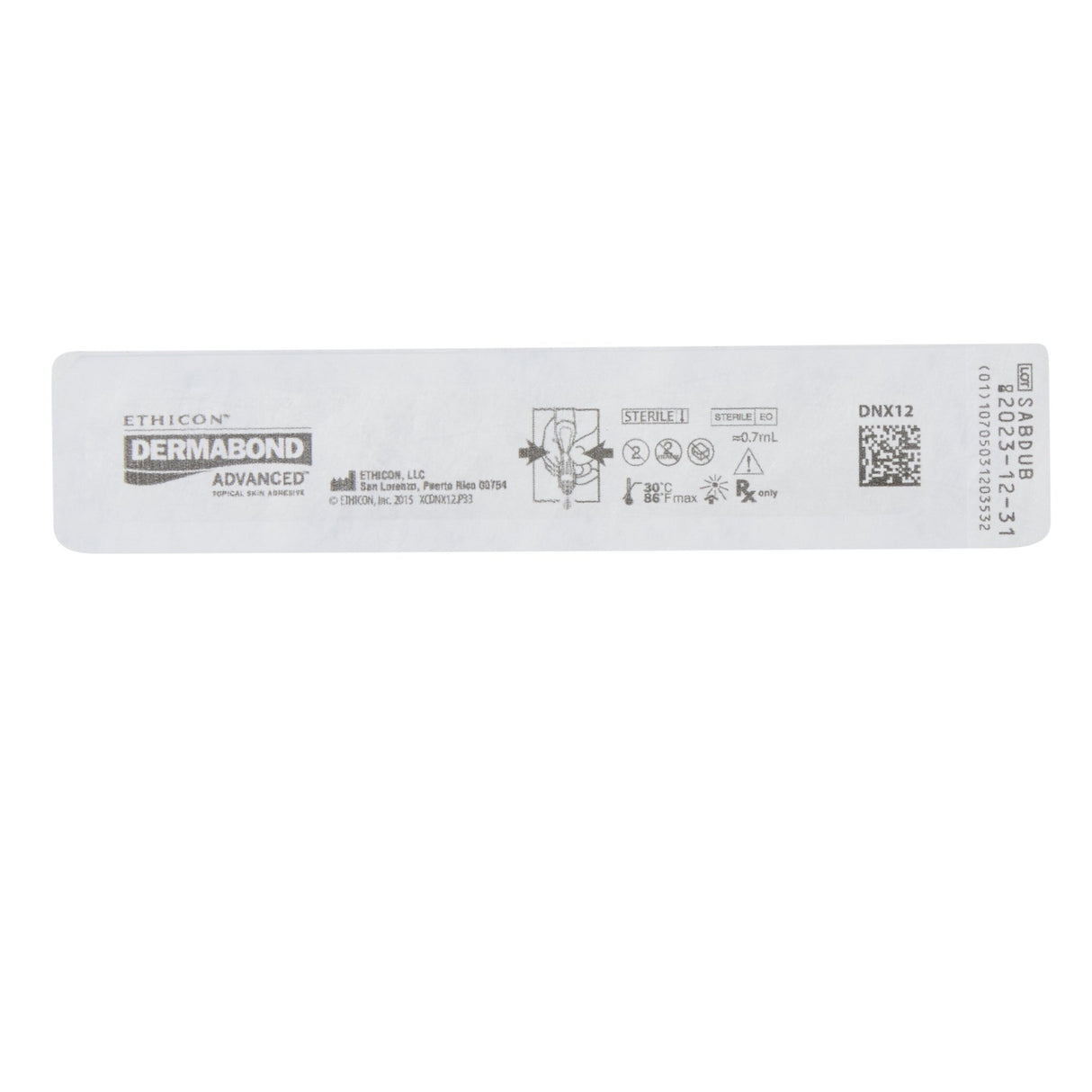 Skin Adhesive Dermabond Advanced™ 0.7 mL Liquid Precision and Dome Applicator Tip 2-Octyl Cyanoacrylate - BeHope