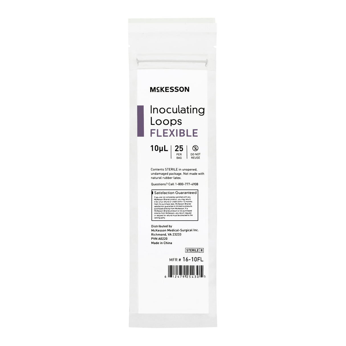 Inoculating Loop McKesson 10 μL High Impact Polystyrene Integrated Handle Sterile - BeHope