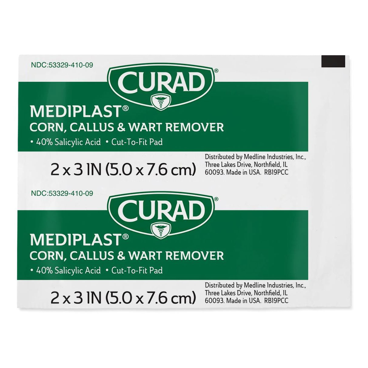 Corn / Callus / Wart Remover Curad® MediPlast® 40% Strength Medicated Pad 25 per Box - BeHope