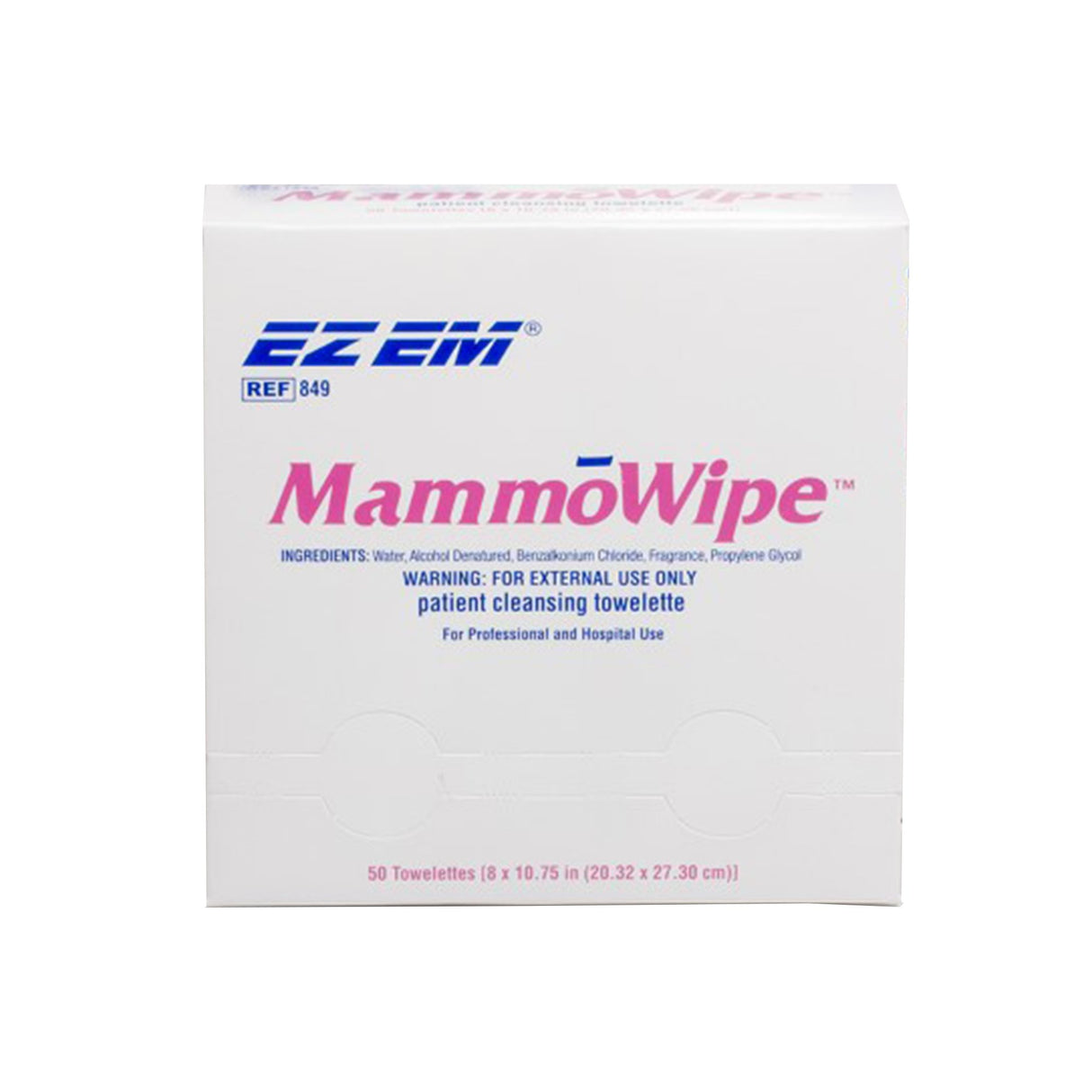 Mammography Cleansing Towelette EZ EM Individual Packet Scented 50 Count - BeHope