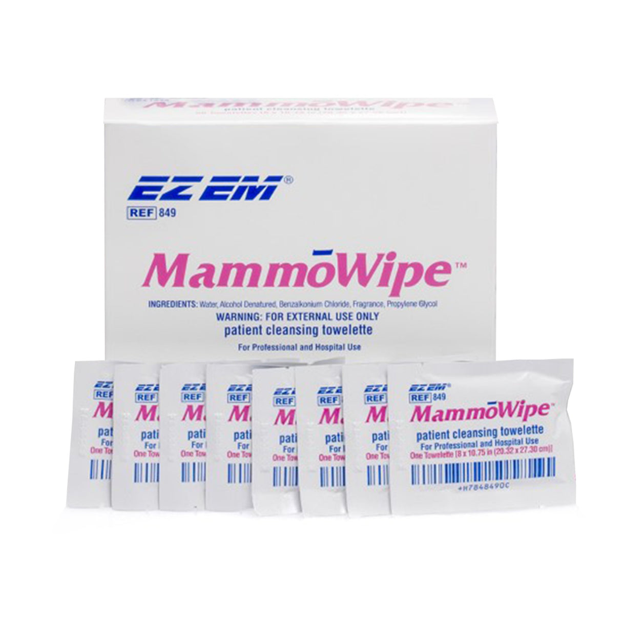 Mammography Cleansing Towelette EZ EM Individual Packet Scented 50 Count - BeHope