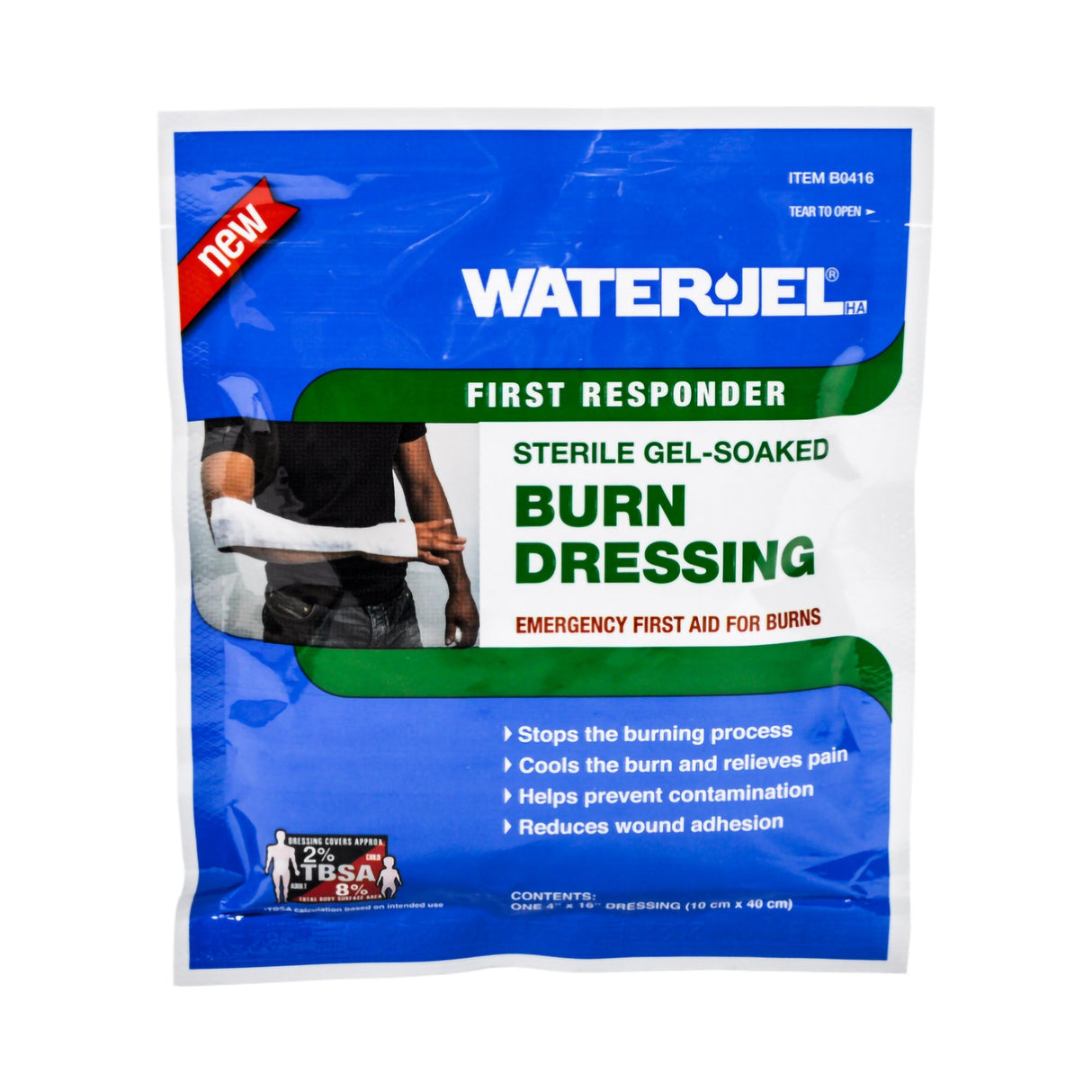 Hydrogel Burn Dressing Water-Jel® First Responder Sheet 4 X 16 Inch Sterile - BeHope