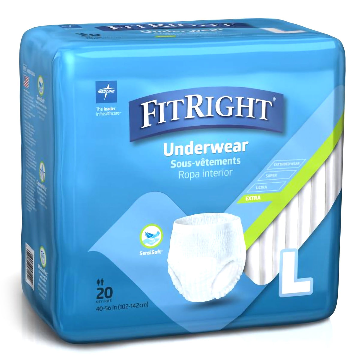 Absorbent Underwear FitRight® Extra Pull On with Tear Away Seams Adult Large Unisex Disposable Moderate Absorbency - BeHope
