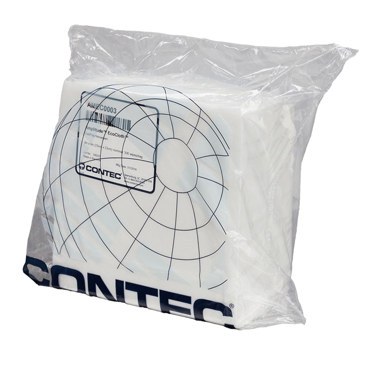 Cleanroom Wipe Amplitude™ EcoCloth™ 300 Count Bag 9 X 9 Inch NonSterile Disposable - BeHope