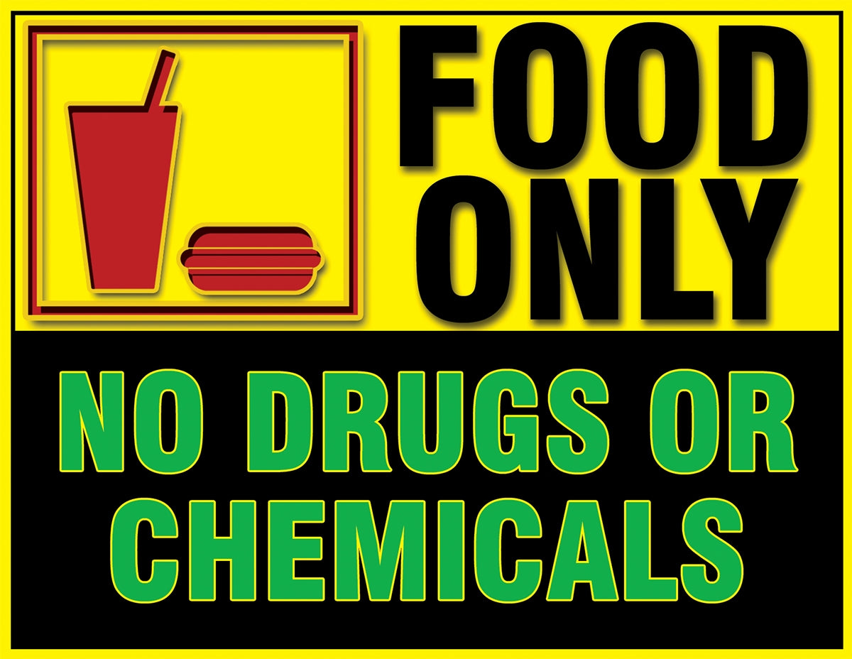 Magnetic Sign Food Only No Drugs or Chemicals - BeHope