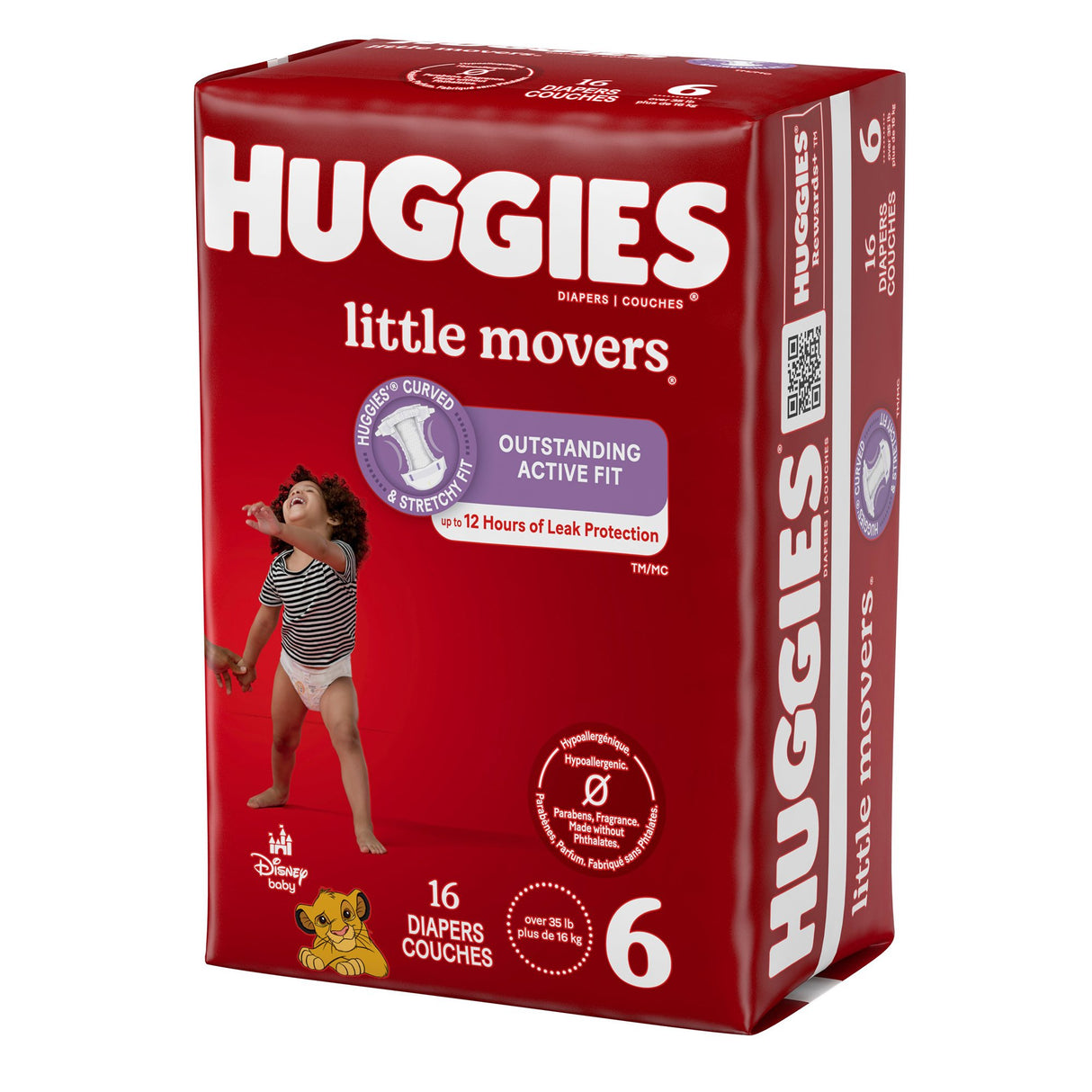 Unisex Baby Diaper Huggies® Little Movers Size 6 Disposable Moderate Absorbency - BeHope