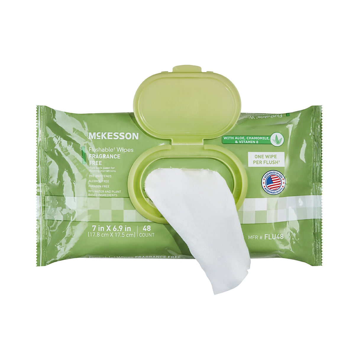 Flushable Personal Wipe McKesson Soft Pack Unscented 48 Count - BeHope