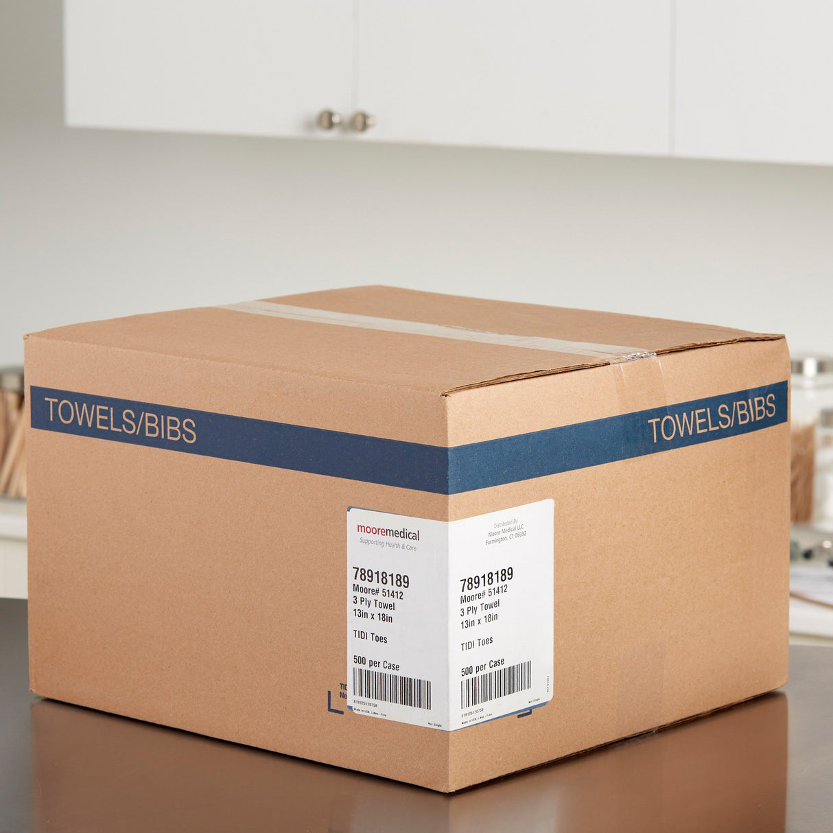 Procedure Towel McKesson 13 W X 18 L Inch White / Blue Cartoon Toes NonSterile - BeHope