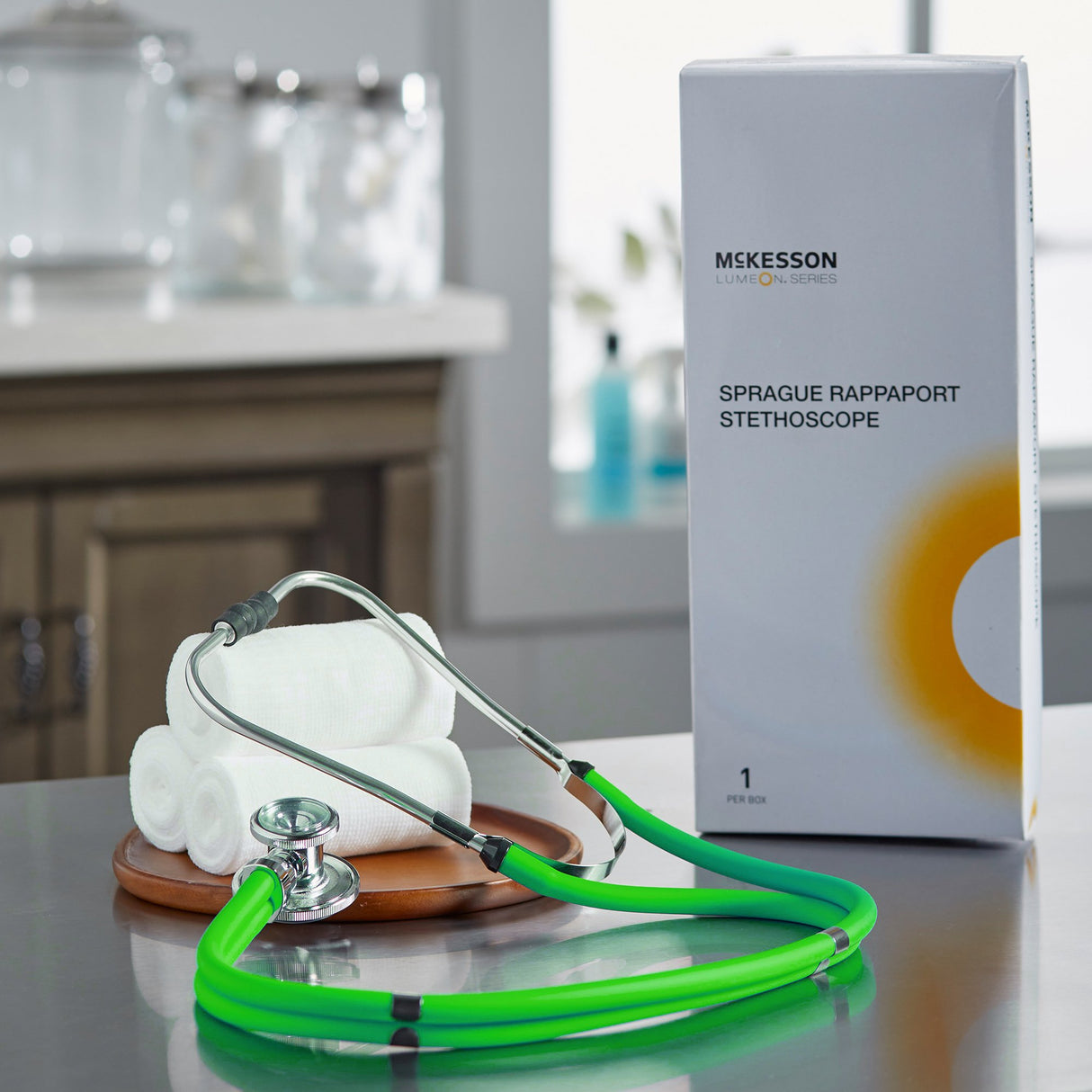 Sprague Stethoscope McKesson Green 2-Tube 22 Inch Tube Double Sided Chestpiece - BeHope