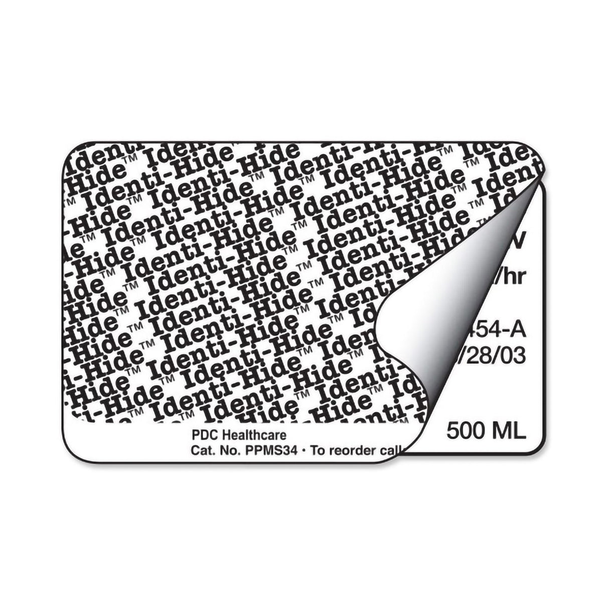 Pre-Printed Label pdc® Identi-Hide™ Chart Tab White Paper Hide Identi-Hide Black Privacy Label 2 X 3 Inch - BeHope