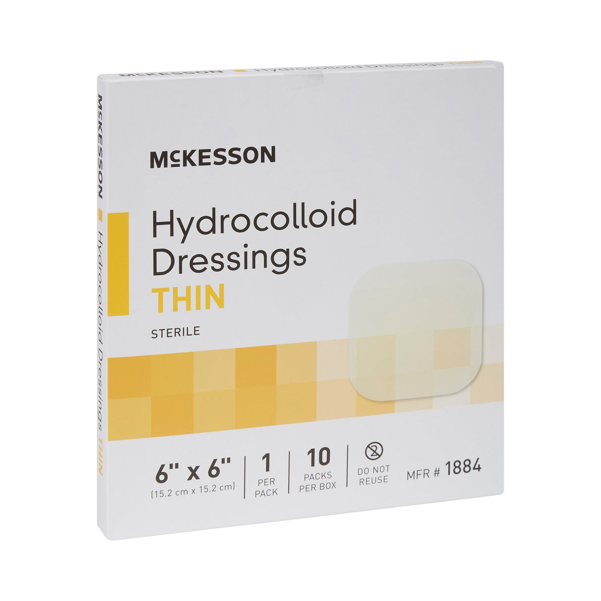 Thin Hydrocolloid Dressing McKesson Film Backing 6 X 6 Inch Square Hydrocolloid / Film - BeHope