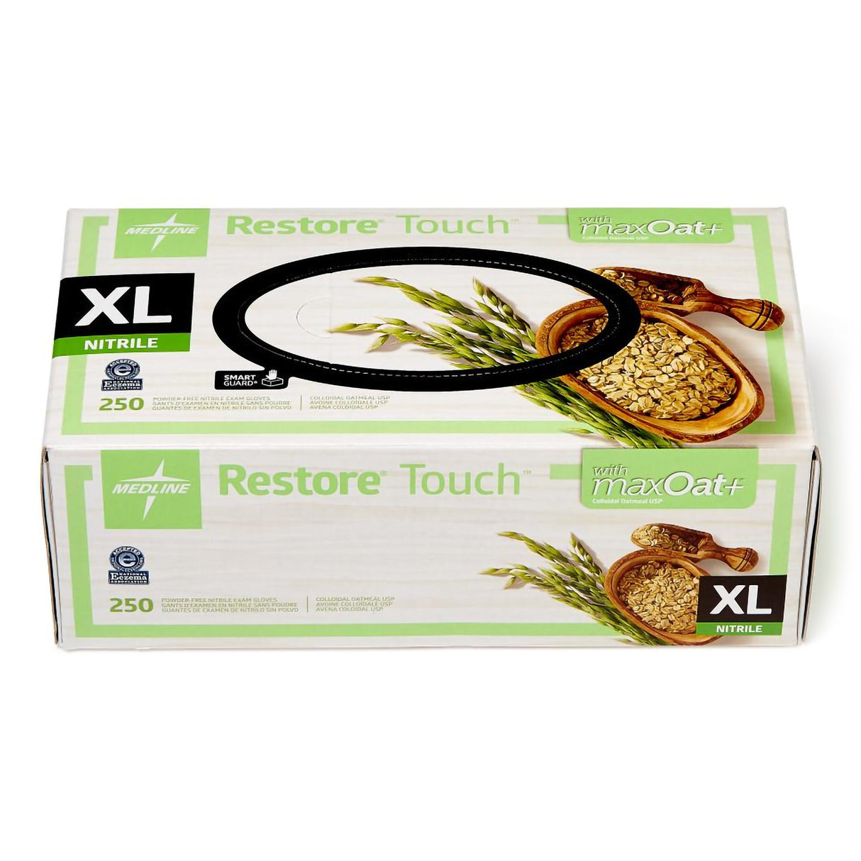 Exam Glove Restore® Touch X-Large NonSterile Nitrile Standard Cuff Length Textured Fingertips Green Chemo Tested - BeHope