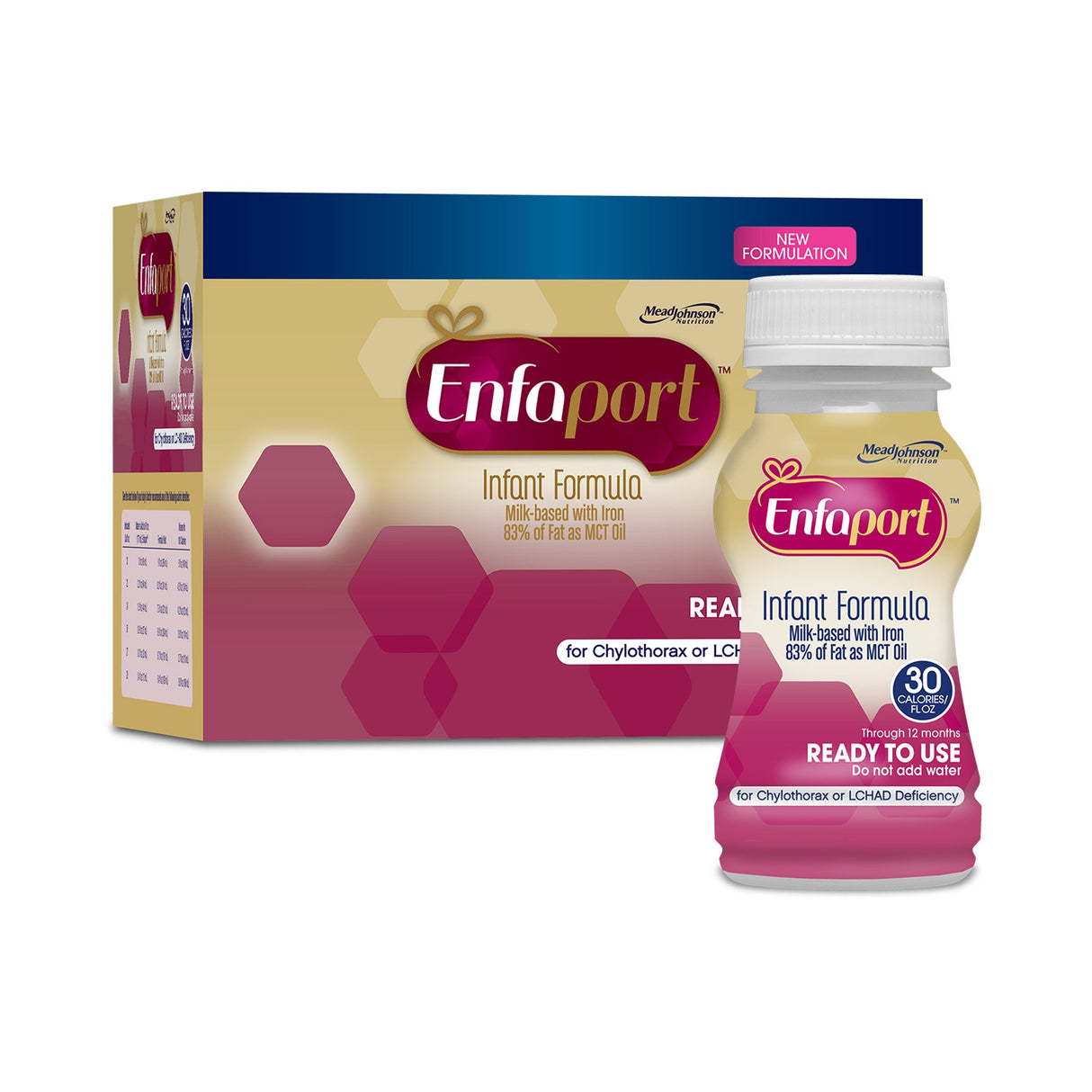 Infant Formula Enfaport™ Unflavored 6 oz. Bottle Liquid MCT Oil Chylothorax / LCHAD Deficiency - BeHope