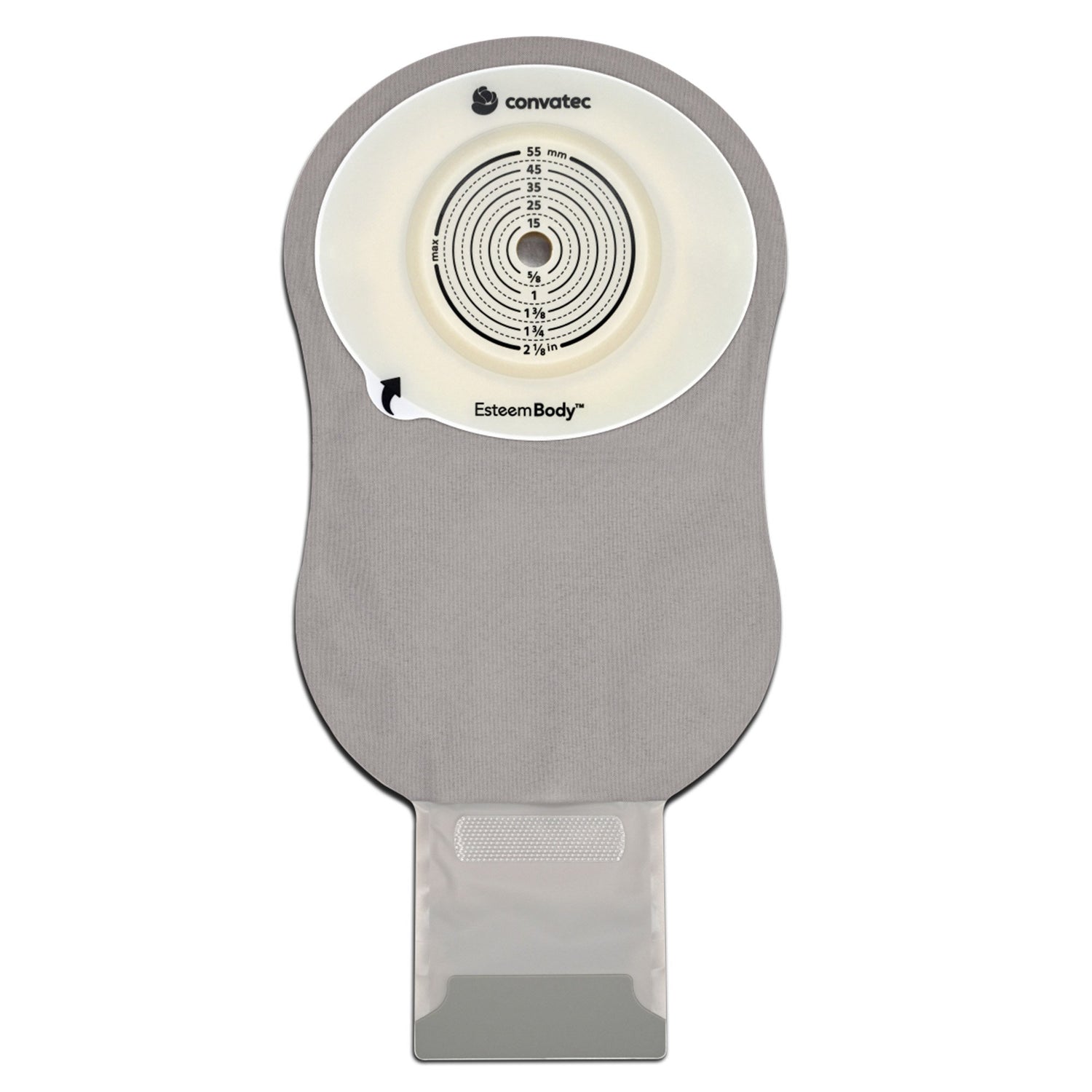 Ostomy Pouch Esteem Body One-Piece System 11 Inch Deep Convex, Pre-Cut 10 to 55 mm Stoma Drainable - BeHope