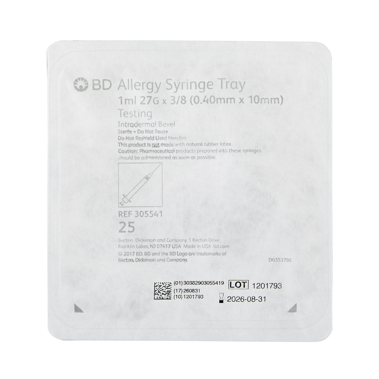 Standard Allergy Tray Precisionglide™ 27 Gauge Nonsafety Thin Wall for Specimen Collection - BeHope