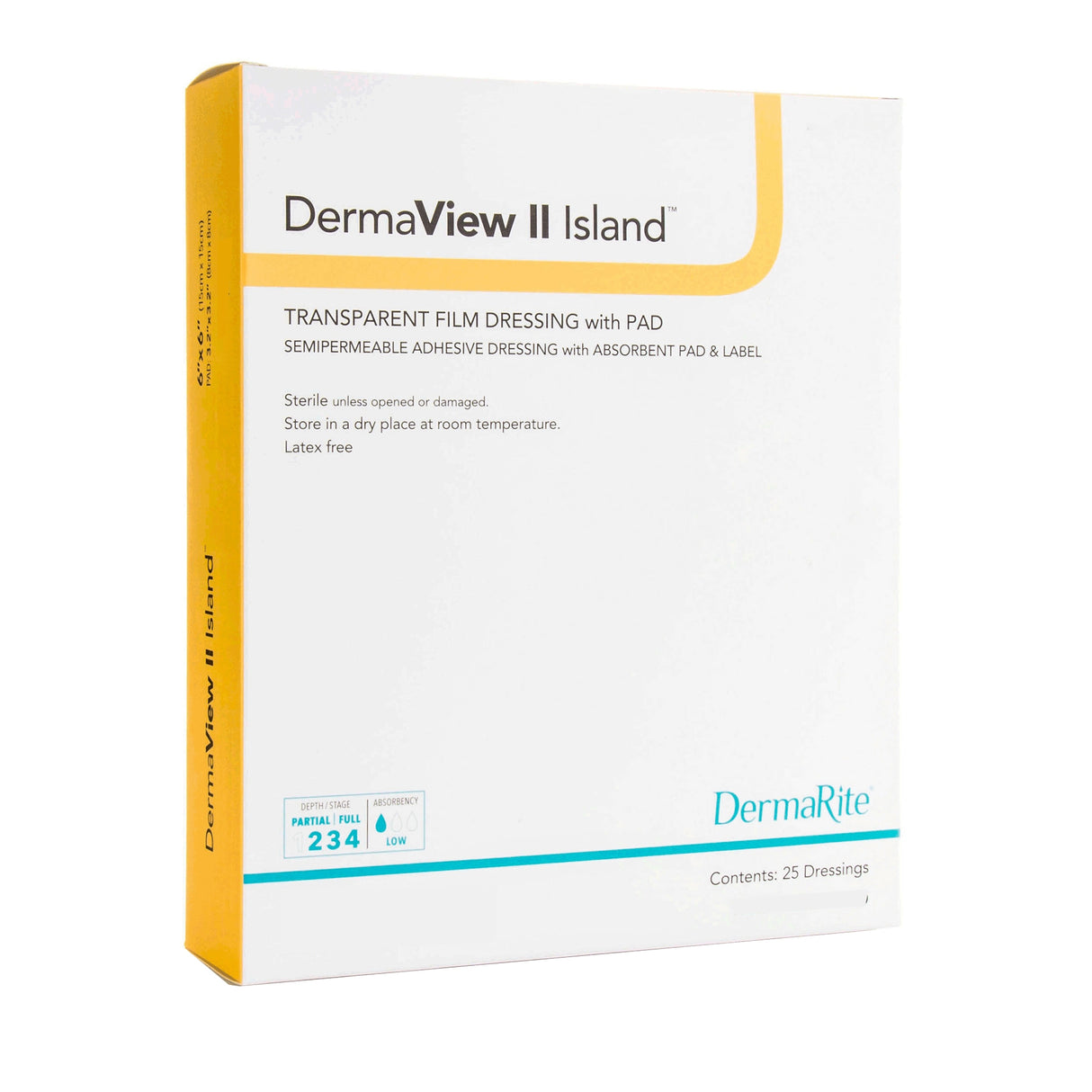 Transparent Film Dressing with Pad DermaView IIâ„¢ Island 2 X 2-3/4 Inch Frame Style Delivery Rectangle Sterile - BeHope