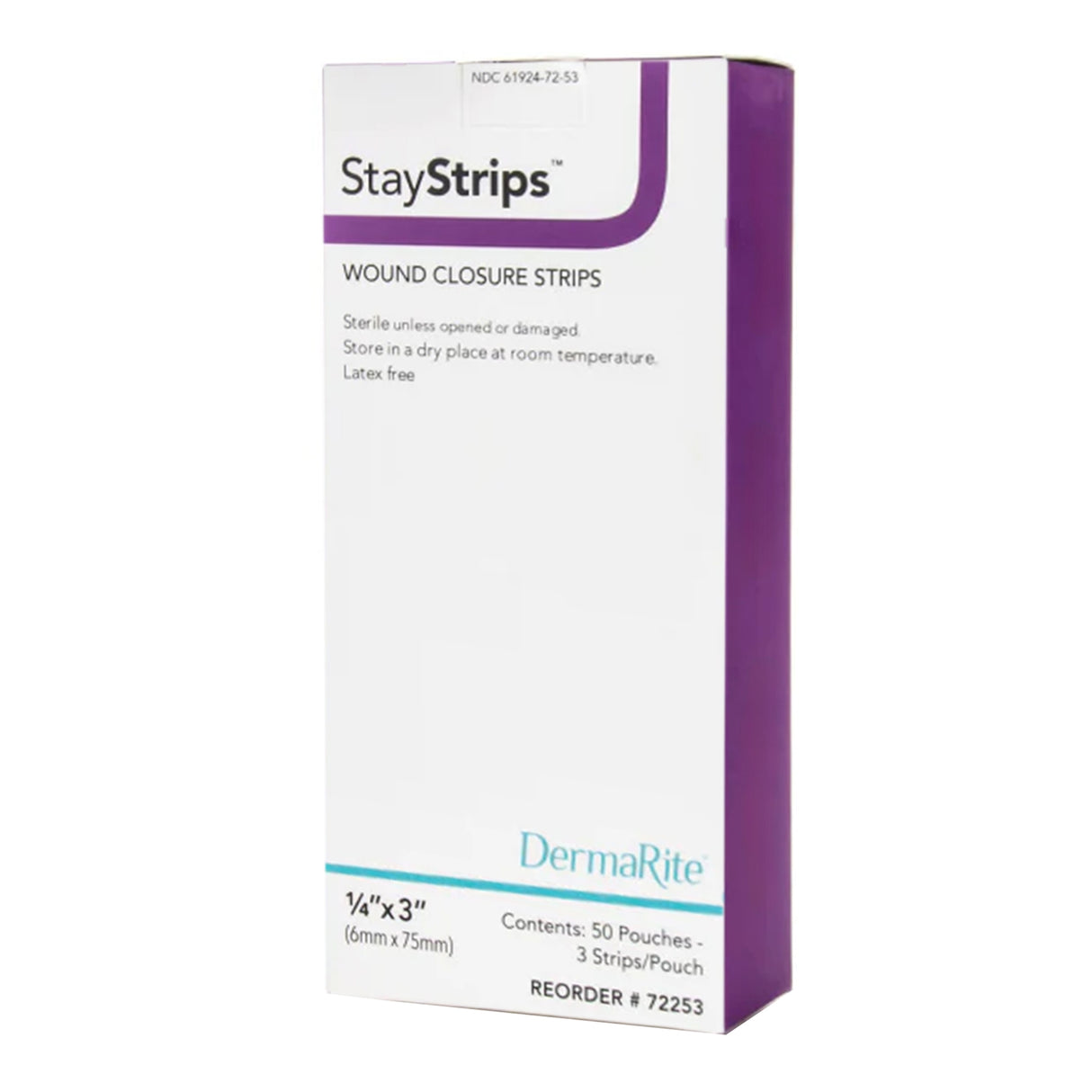 Skin Closure Strip StayStrips® 1/4 X 3 Inch Nonwoven Material Flexible Strip White - BeHope