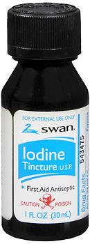 Antiseptic Iodine Tincture Swan® Topical Liquid 1 oz. Bottle - BeHope
