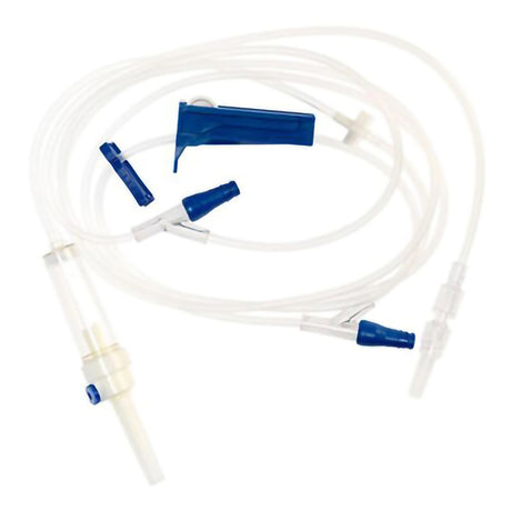 IV Pump Set McKesson Pump 2 Ports 10 Drops / mL Drip Rate Without Filter 97 Inch Tubing Solution Without Flow Regulator - BeHope
