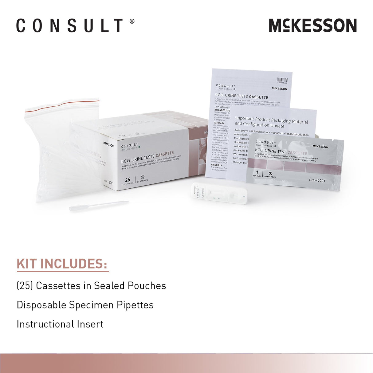 Reproductive Health Test Kit McKesson Consult™ hCG Pregnancy Test 25 Tests CLIA Waived - BeHope