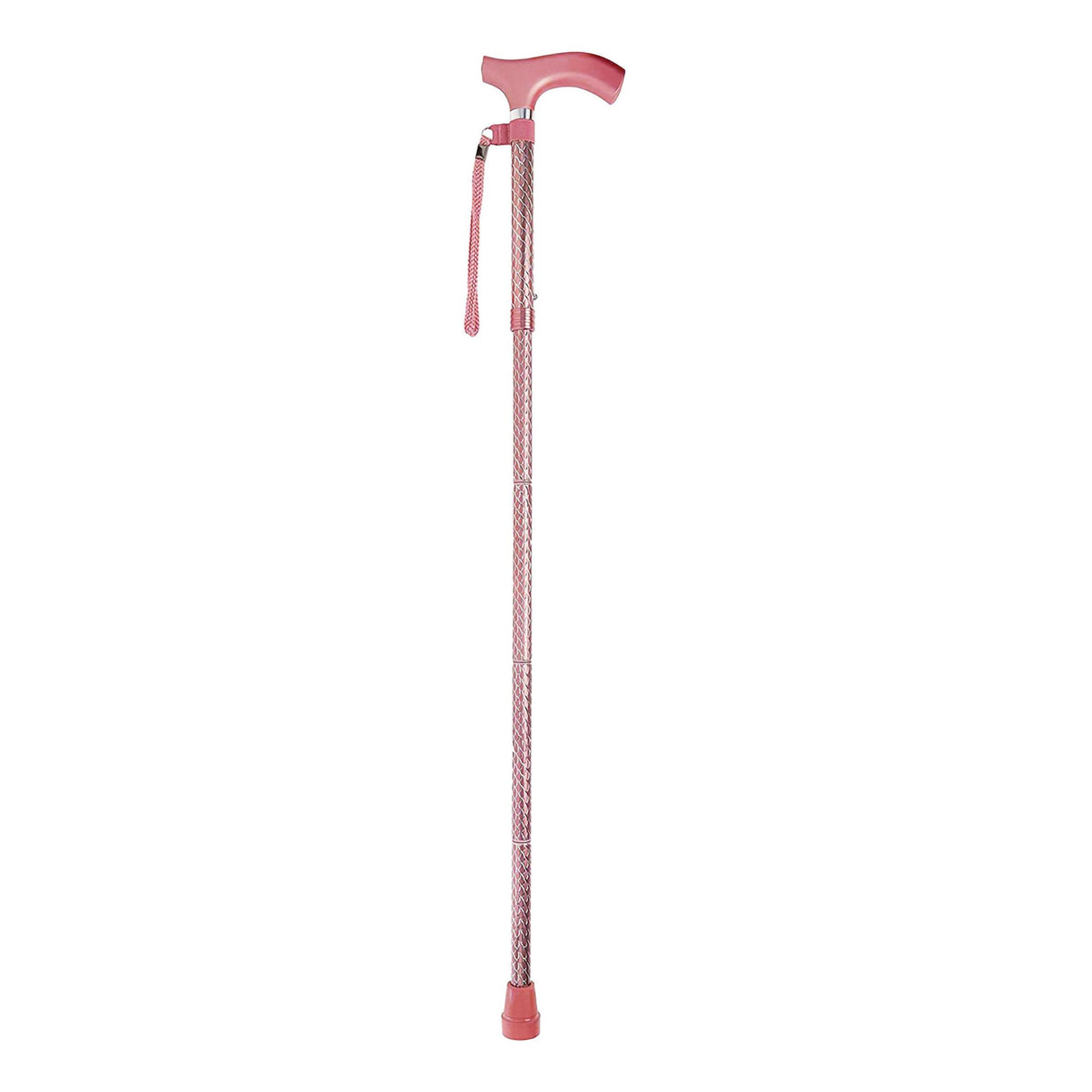 Folding Cane Switch Sticks Aluminum 32 to 37 Inch Height Rose Gold - BeHope