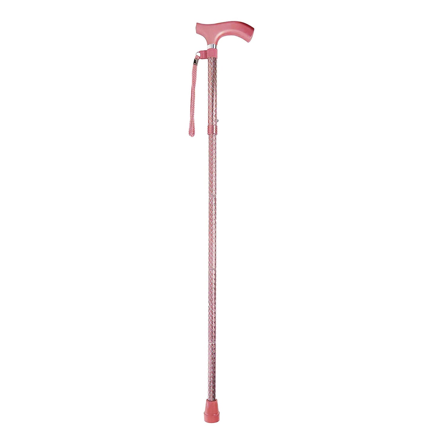 Folding Cane Switch Sticks Aluminum 32 to 37 Inch Height Rose Gold - BeHope
