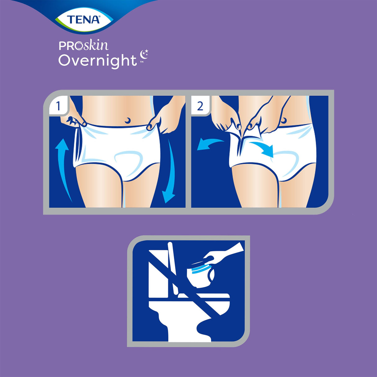Unisex Adult Absorbent Underwear TENA ProSkin Overnight™ Super Pull On with Tear Away Seams Medium Disposable Heavy Absorbency - BeHope