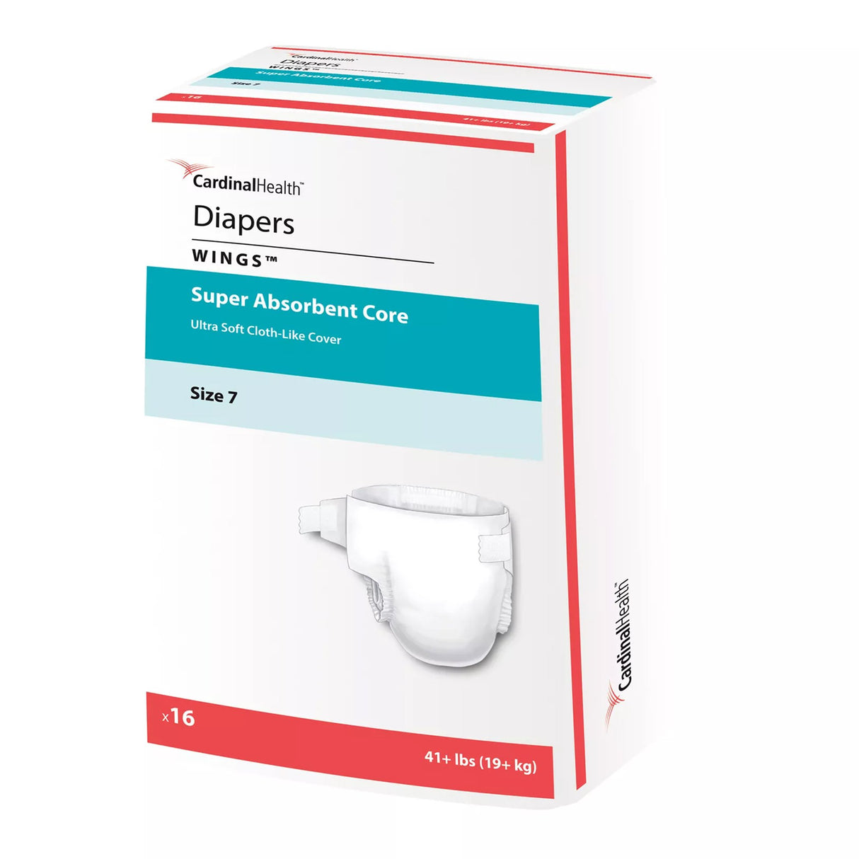 Unisex Baby Diaper Cardinal Health™ Wings™ Size 7 Disposable Heavy Absorbency - BeHope