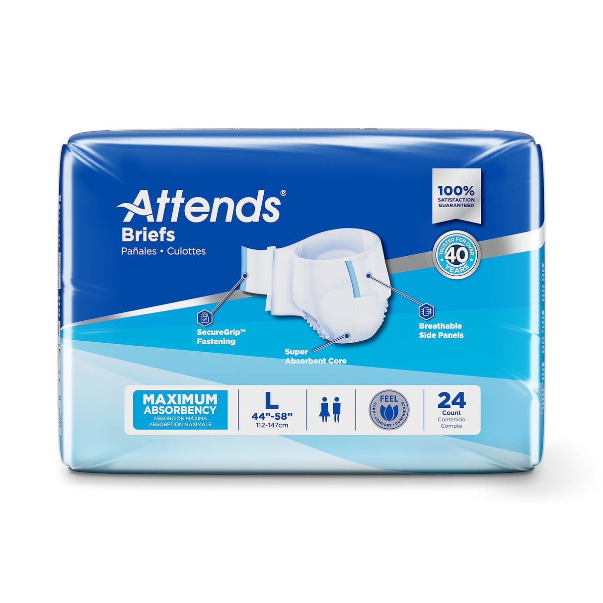Attends® Adult Unisex Disposable Briefs with Maximum Absorbency - BeHope