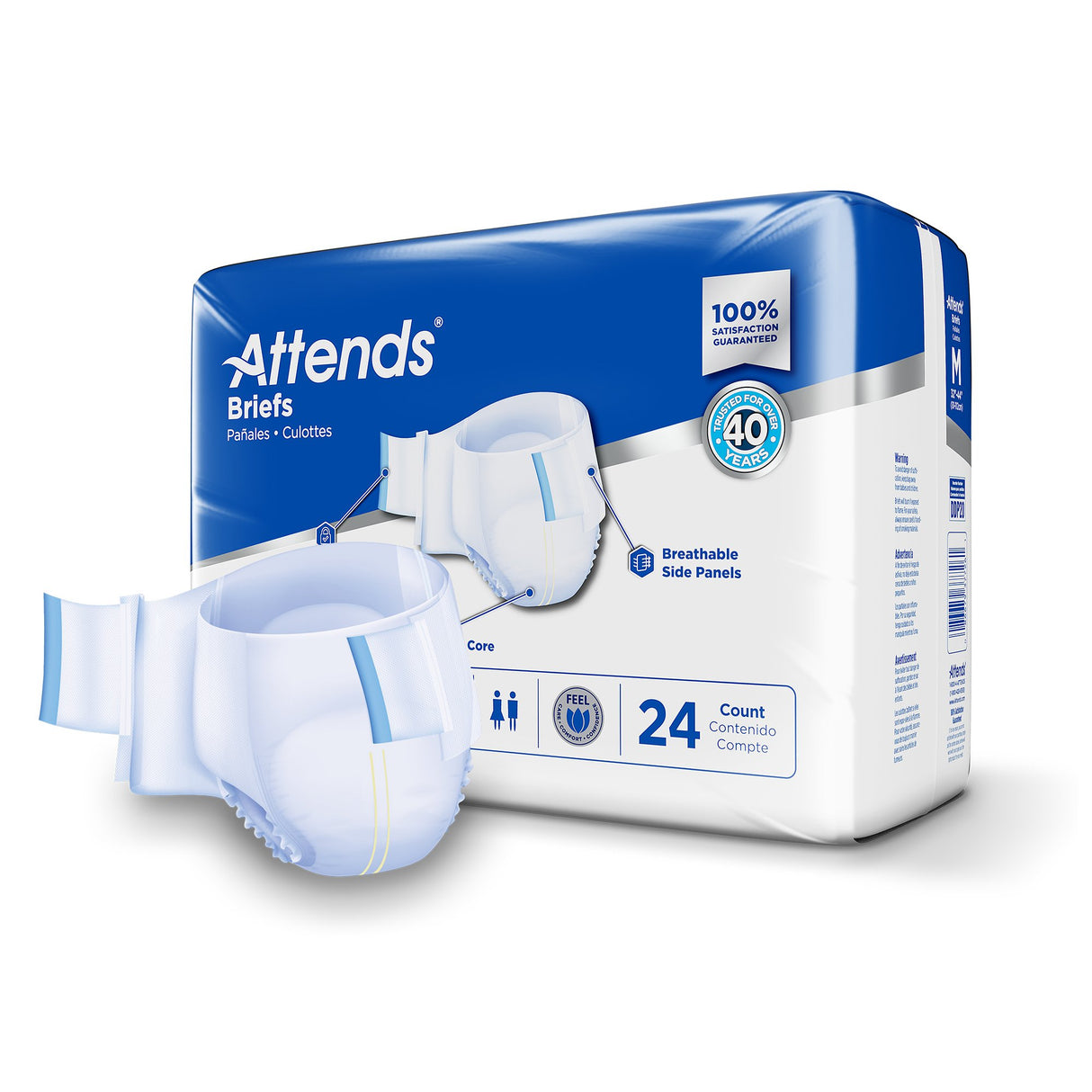 Incontinence Brief Attends® Care Advanced Adult Medium Unisex Disposable Heavy Absorbency - BeHope