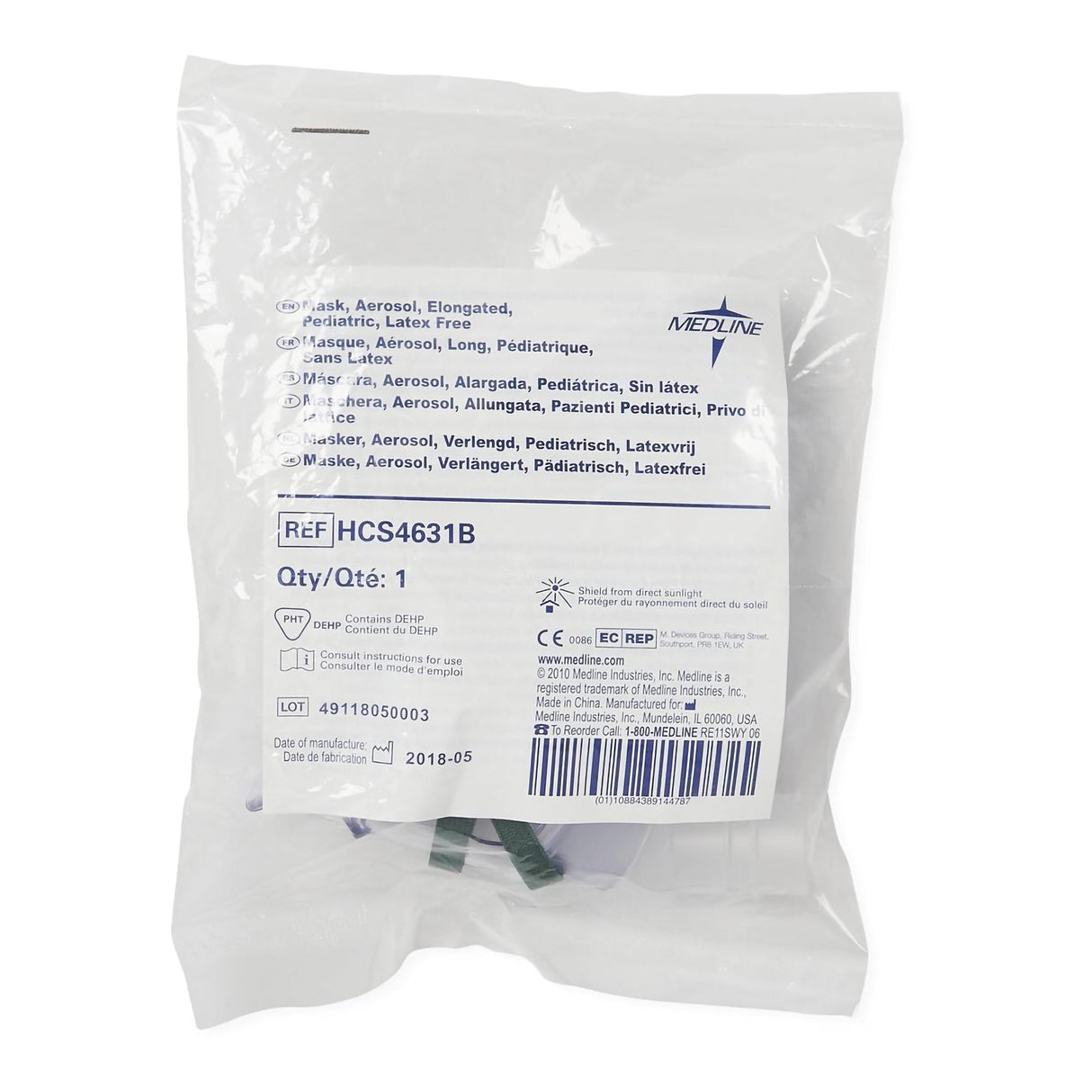 Aerosol Mask Medline Elongated Style Pediatric Adjustable Head Strap - BeHope