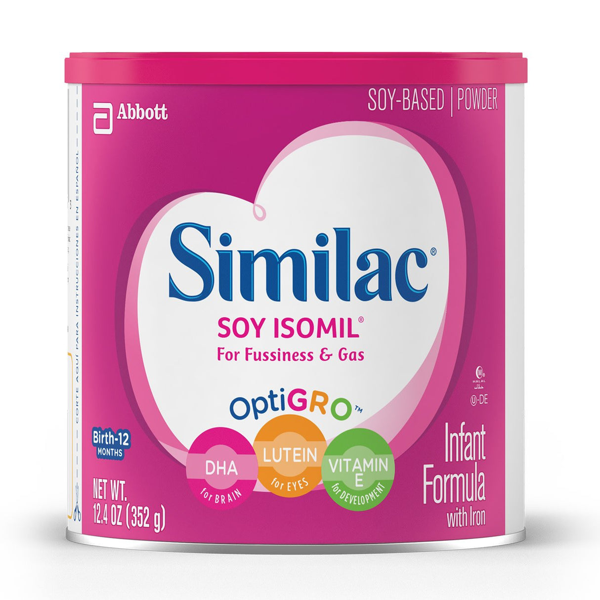 Infant Formula Similac® Soy Isomil® Unflavored 12.4 oz. Can Powder Soy Galactosemia / Lactose Intolerance - BeHope